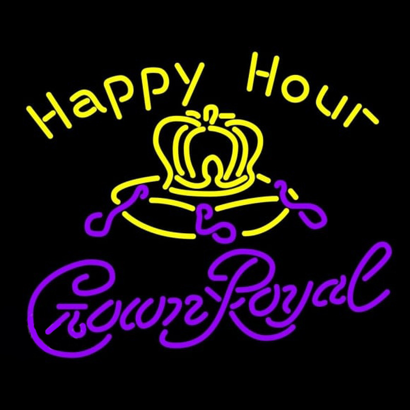 Crown Royal Happy Hour Beer Sign Neonskylt