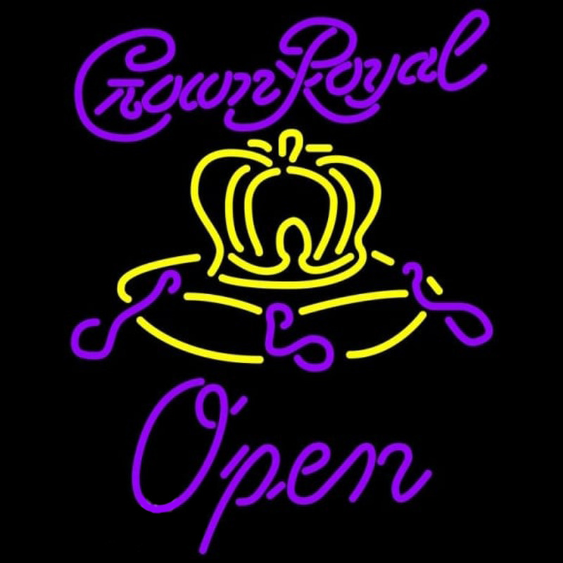 Crown Royal Open Beer Sign Neonskylt