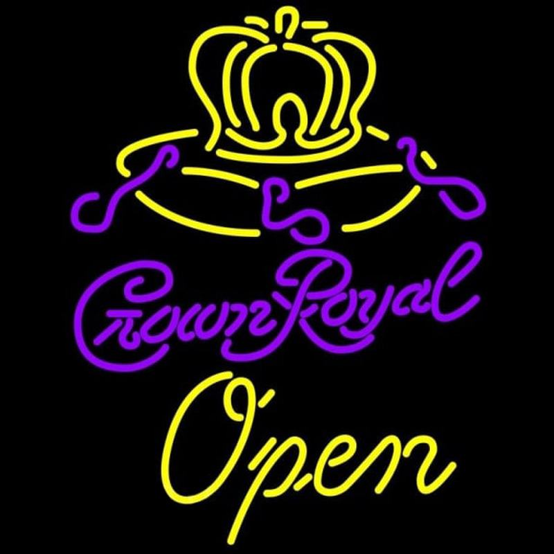 Crown Royal Open Beer Sign Neonskylt