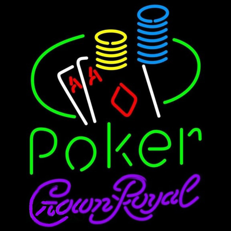 Crown Royal Poker Ace Coin Table Beer Sign Neonskylt