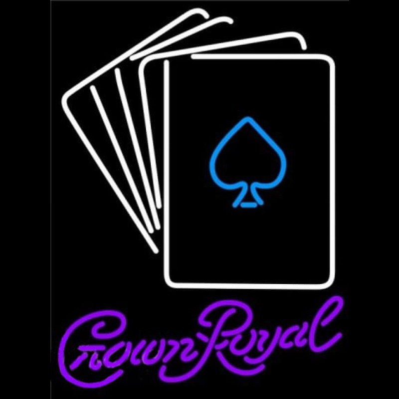 Crown Royal Poker Cards Beer Sign Neonskylt