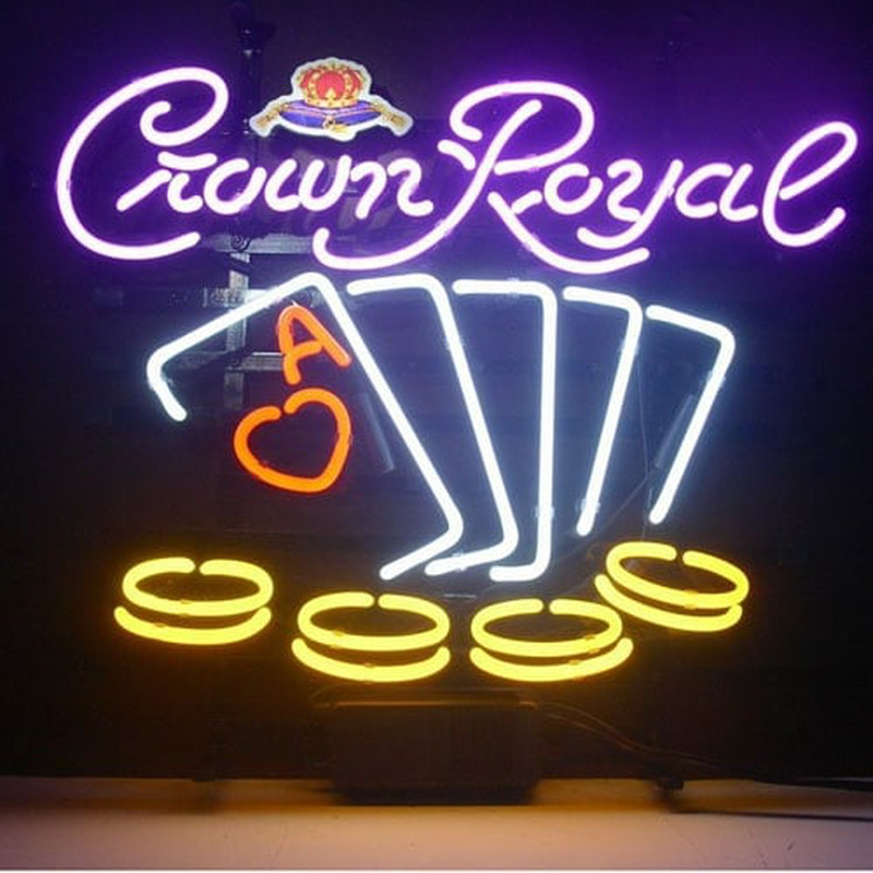 Crown Royal Poker Chips Neonskylt