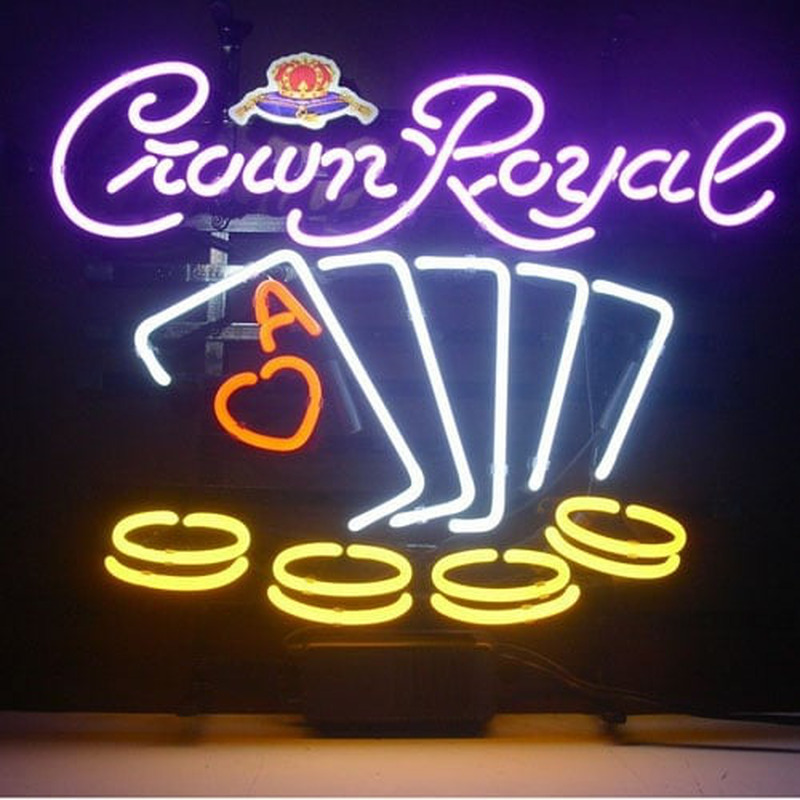 Crown Royal Poker Chips Neonskylt