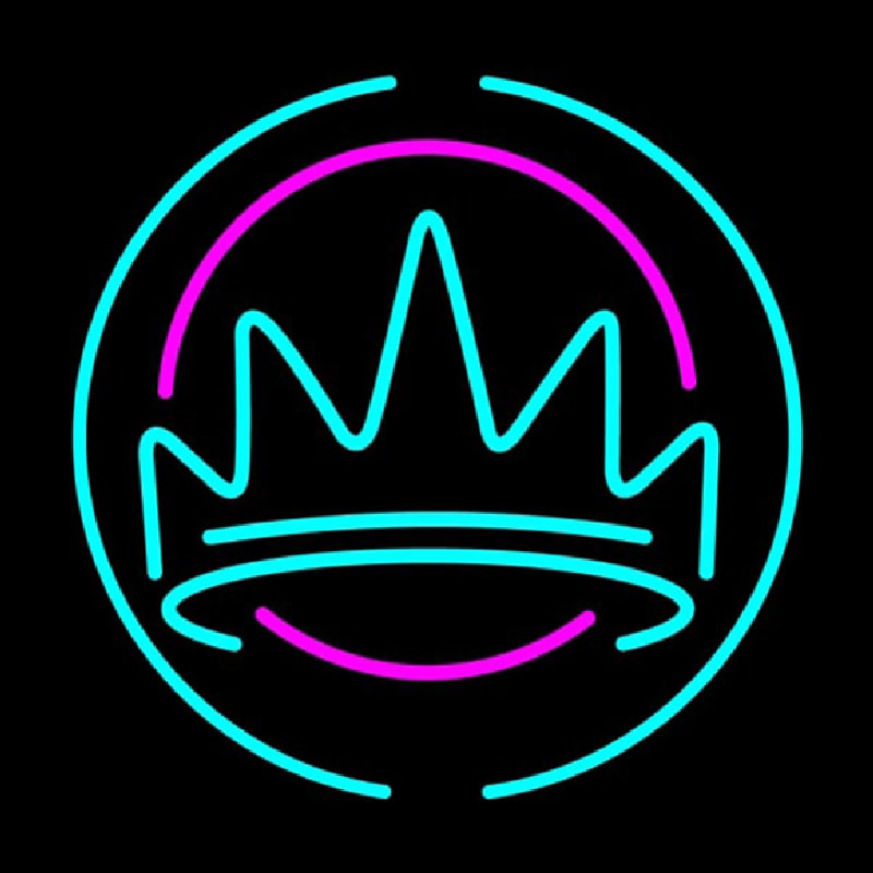 Crown With Round Logo Neonskylt