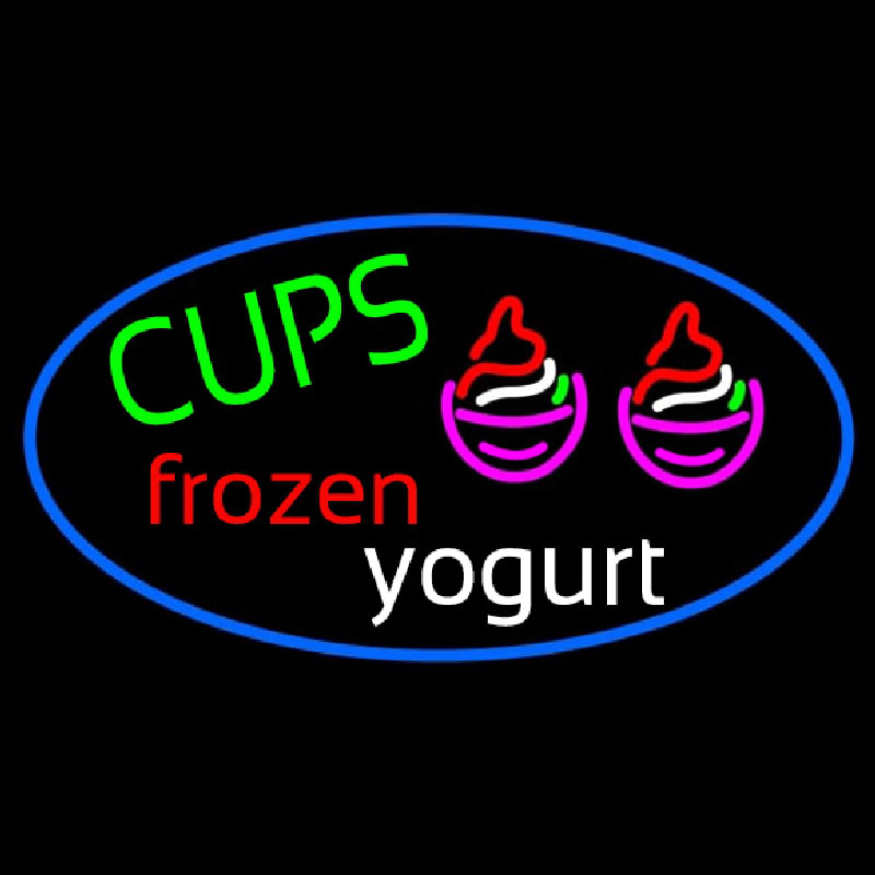 Cups Frozen Yogurt Neonskylt