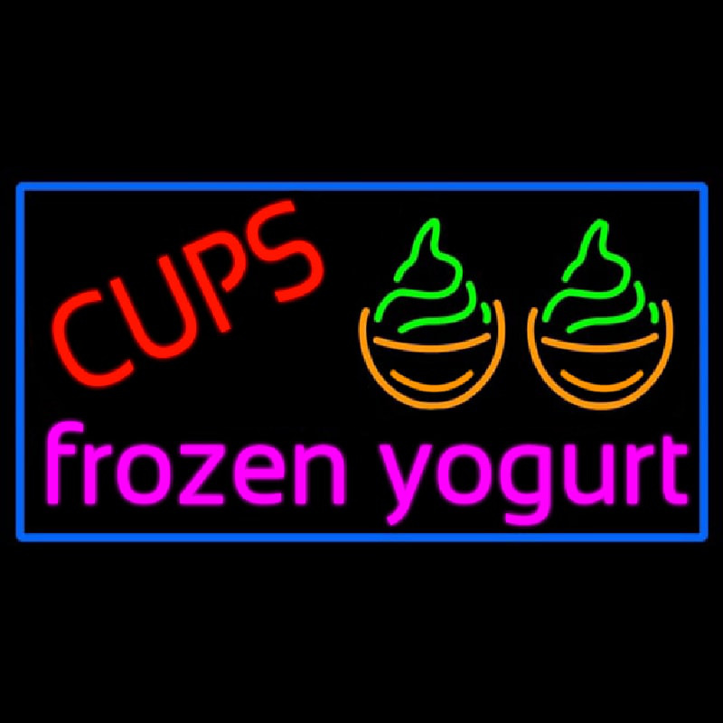 Cups Frozen Yogurt Neonskylt