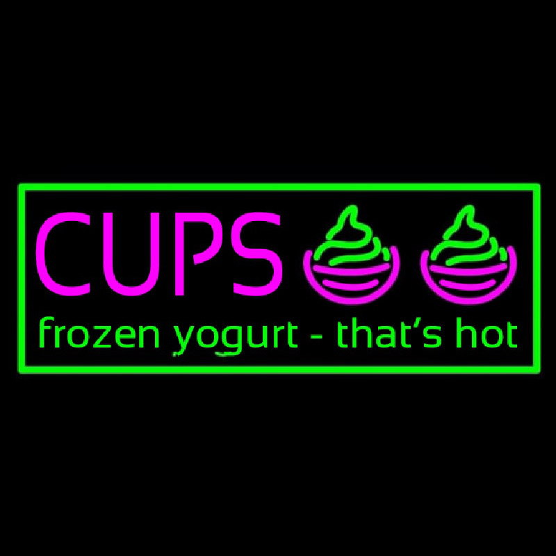 Cups Frozen Yogurt Neonskylt