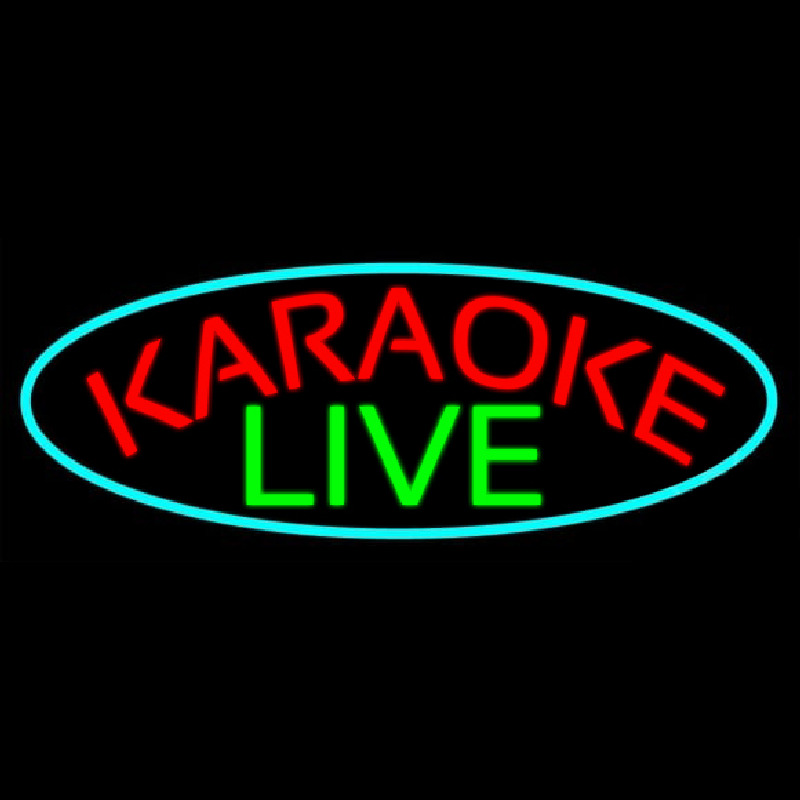 Cursive Karaoke Live Neonskylt