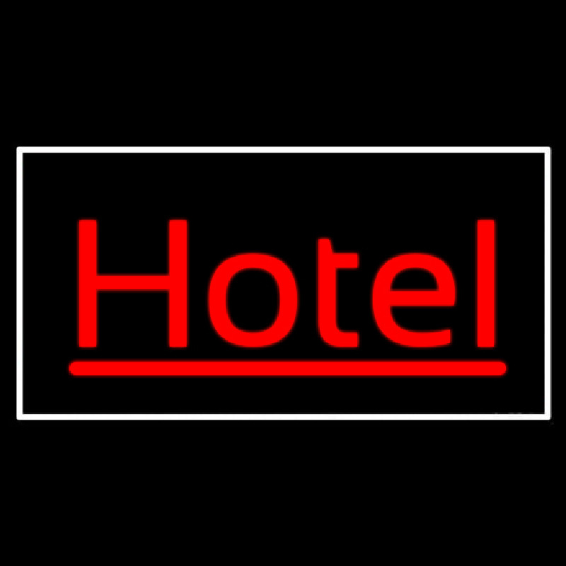 Cursive Red Hotel 1 Neonskylt