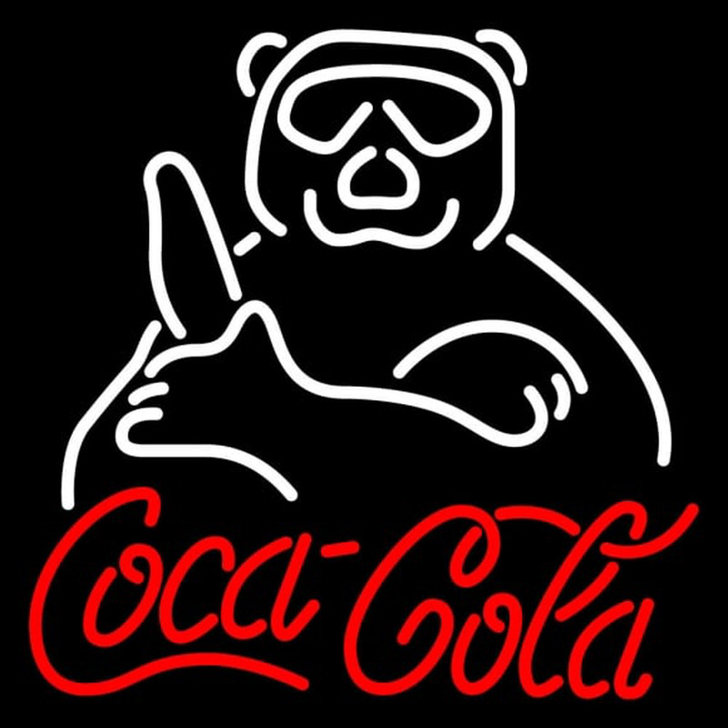 Custom Coca Cola Sign With Panda Neonskylt