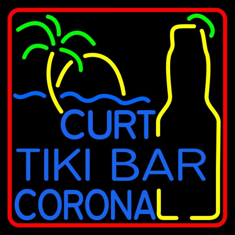 Custom Curt Tiki Bar Corona Logo Neonskylt
