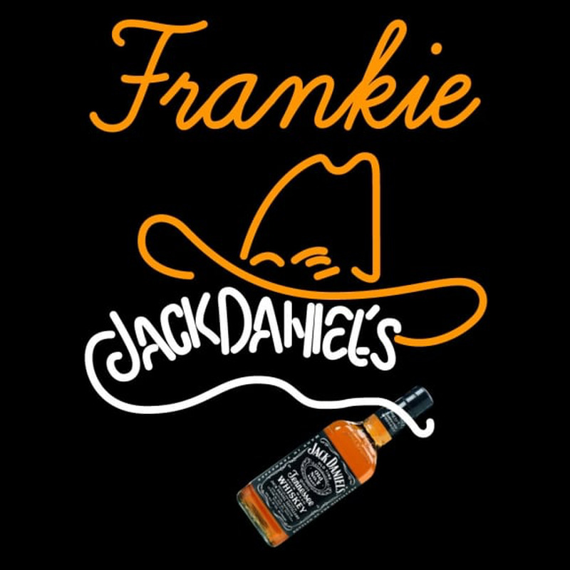 Custom Frankie Rare Jack Daniels Whiskey Cowboy Hat Neonskylt