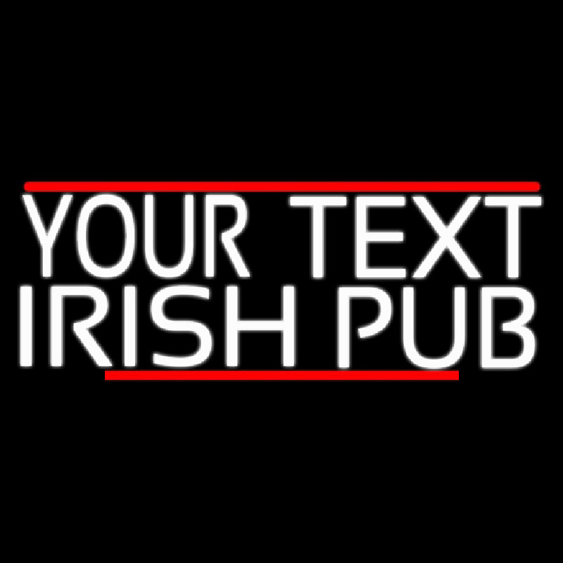 Custom Irish Pub With Red Line Neonskylt