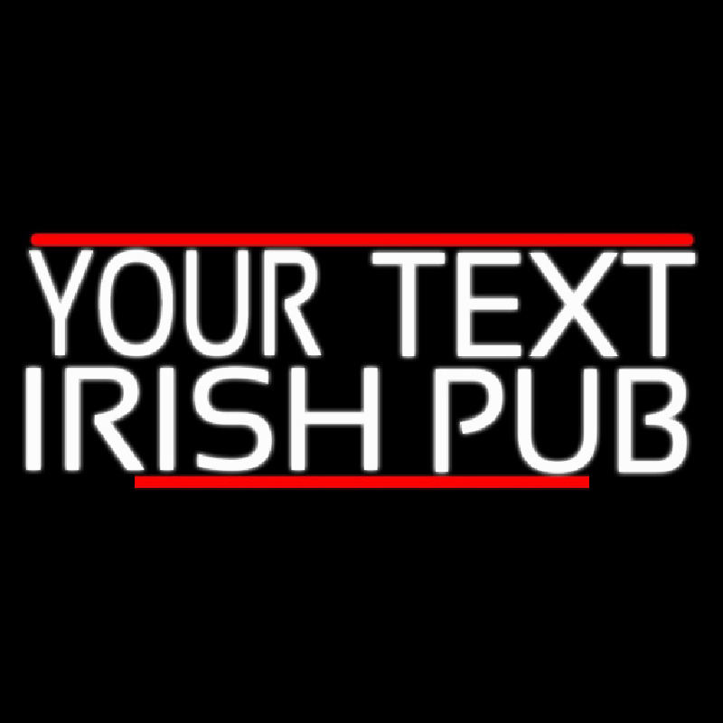 Custom Irish Pub With Red Line Neonskylt