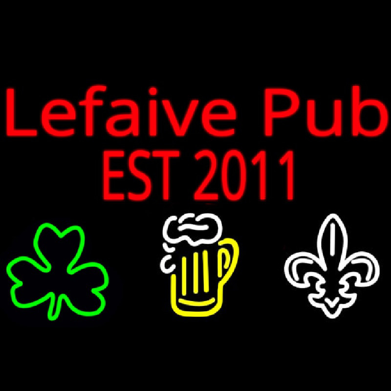 Custom Lefaive Pub Est 2011 Neonskylt