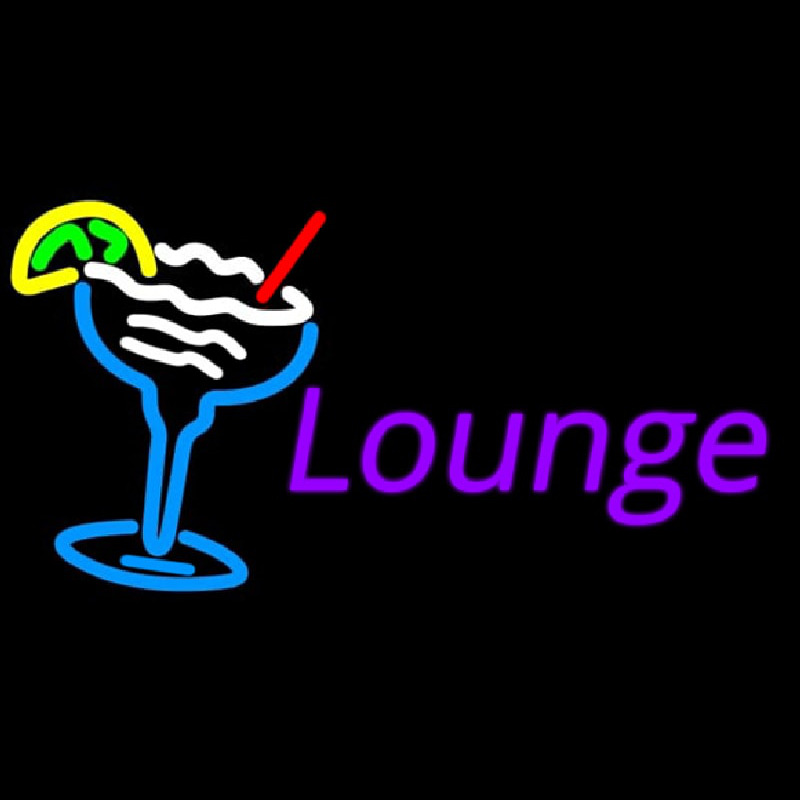 Custom Martini Glass With Lounge Neonskylt