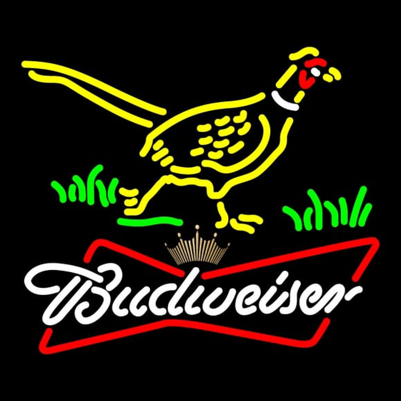 Custom Pheasant Budweiser Tie Crown Neonskylt