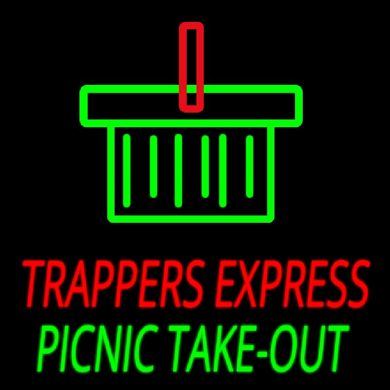 Custom Trappers E press Picnic Take Out Neonskylt
