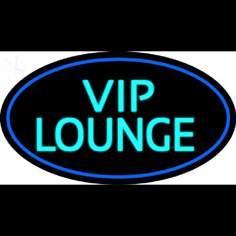 Custom Turquoise Vip Lounge Oval With Blue Border Neonskylt