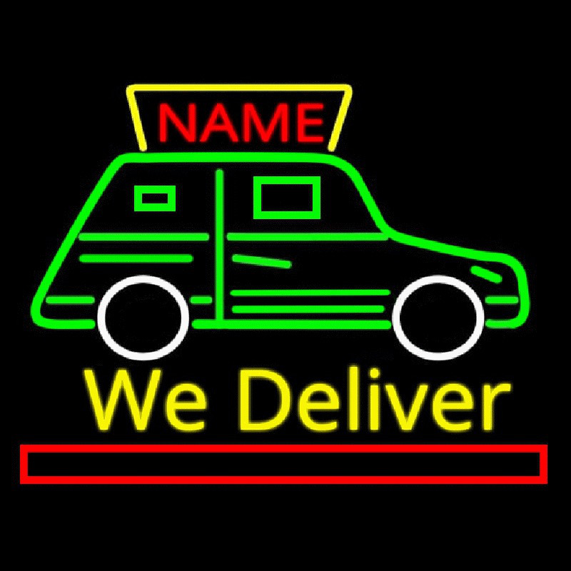 Custom We Deliver Van Neonskylt