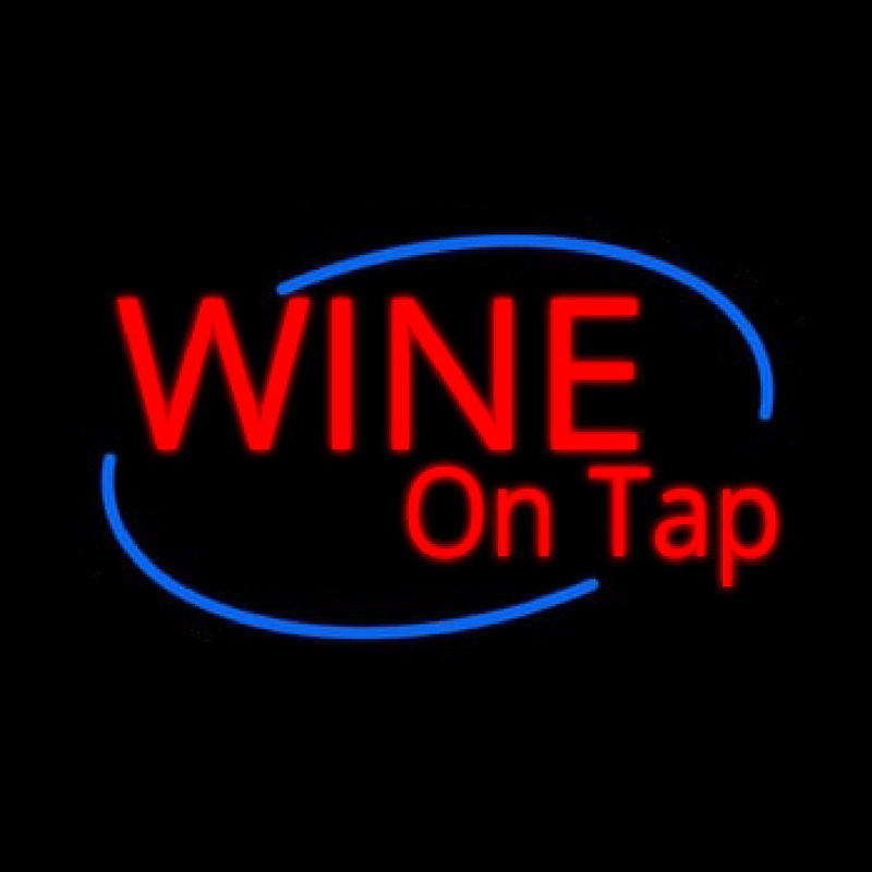 Custom Wine On Tap Oval Neonskylt