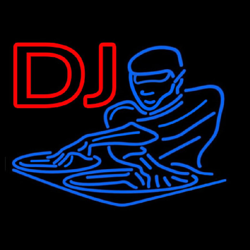DJ Disc Jockey Disco Music Neonskylt