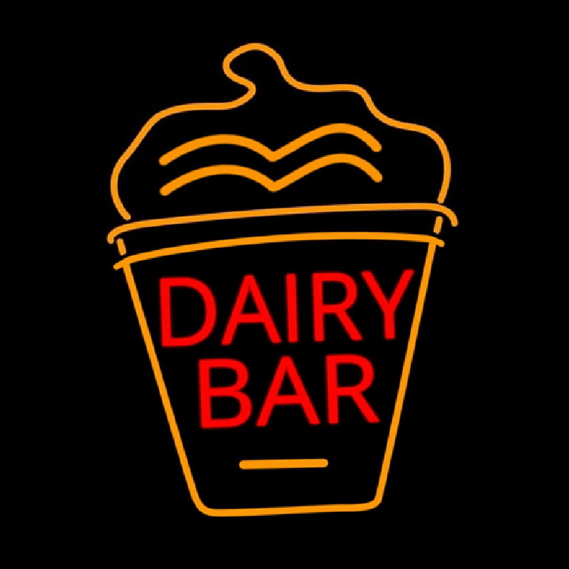 Dairy Bar With Logo Neonskylt