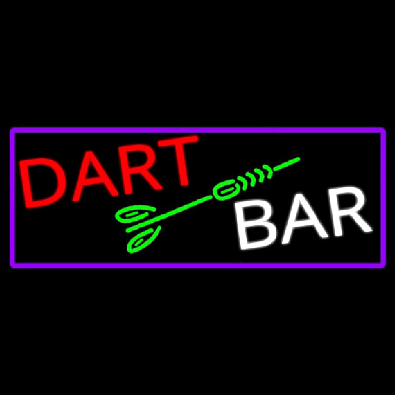 Dart Bar With Purple Border Neonskylt
