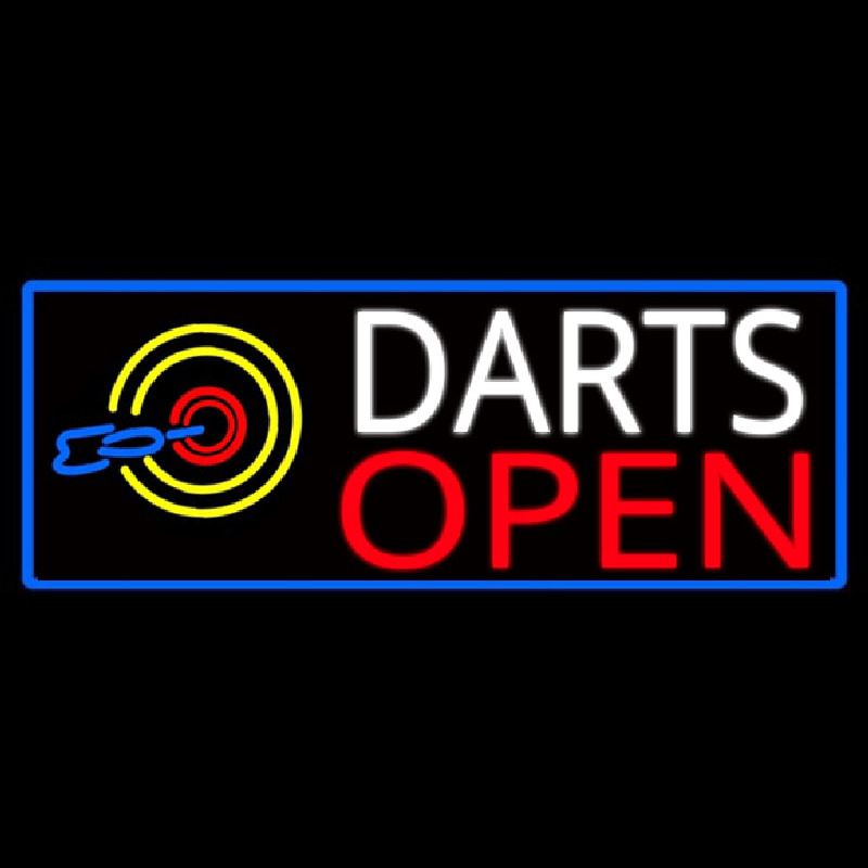 Dart Board Open With Blue Border Neonskylt