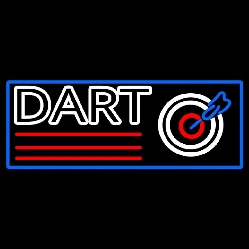 Dart Board With Blue Border Neonskylt