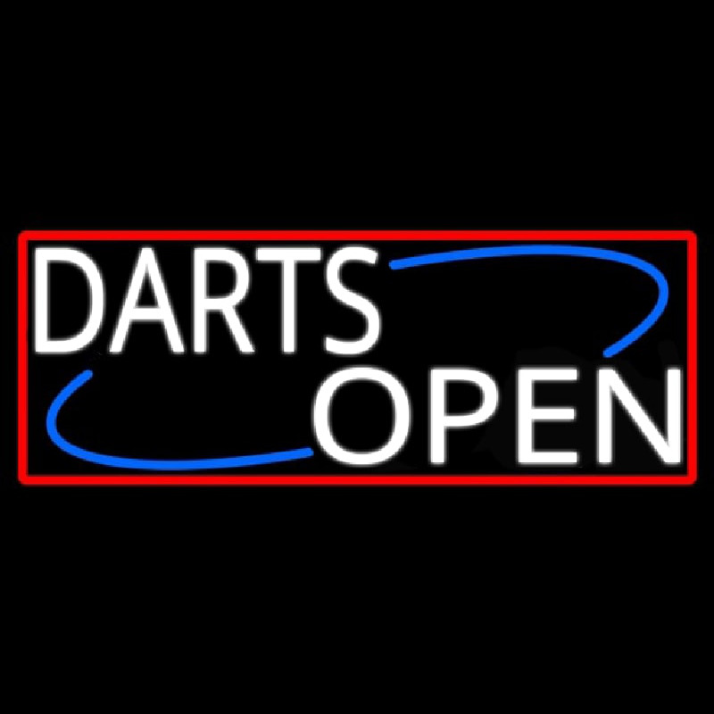 Darts Open With Red Border Neonskylt