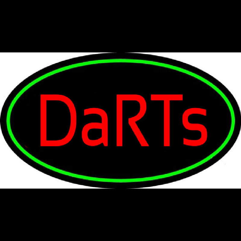 Darts Oval With Green Border Neonskylt