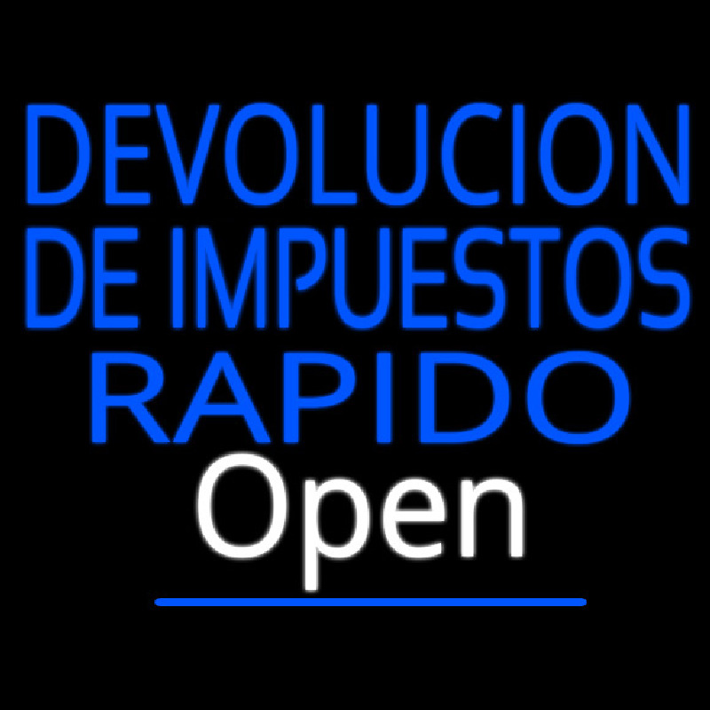 Devolucion De Impuestos Rapido Open Neonskylt