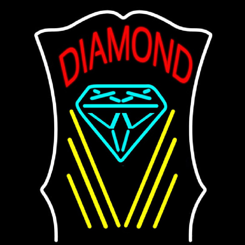 Diamond With White Border Neonskylt