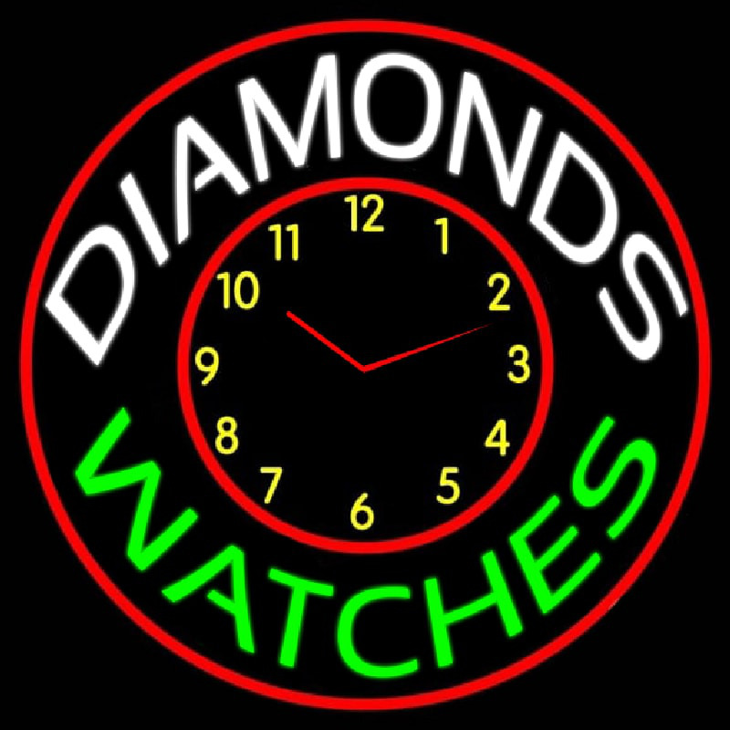 Diamonds Watches Block Neonskylt