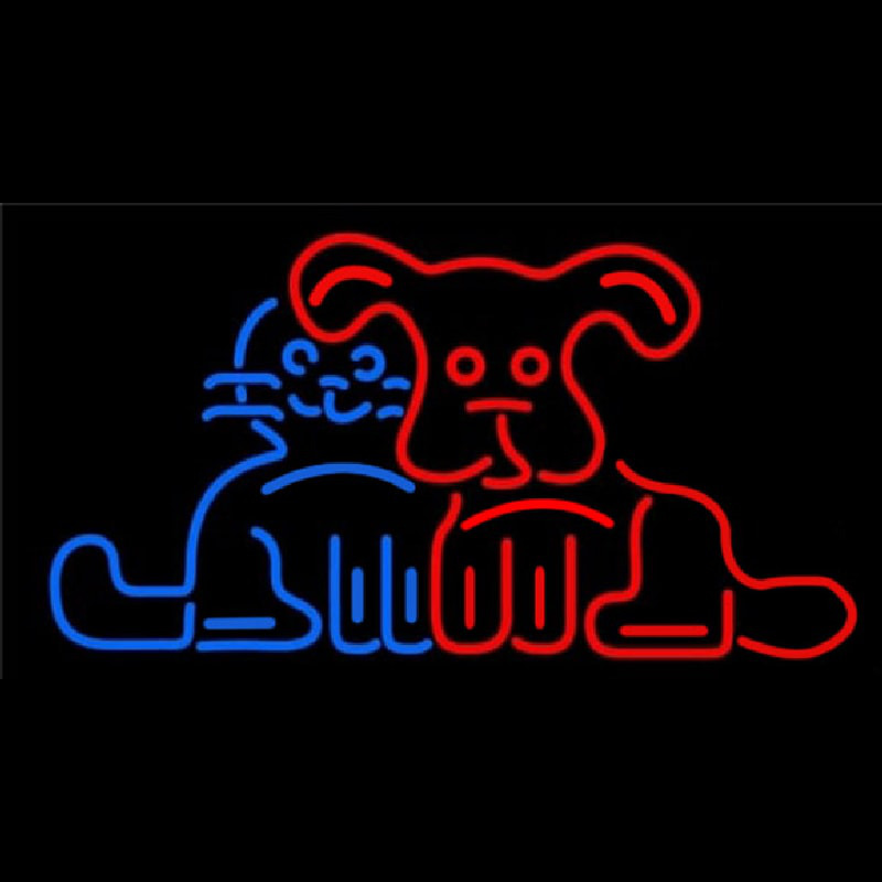 Dog Cat Logo Neonskylt