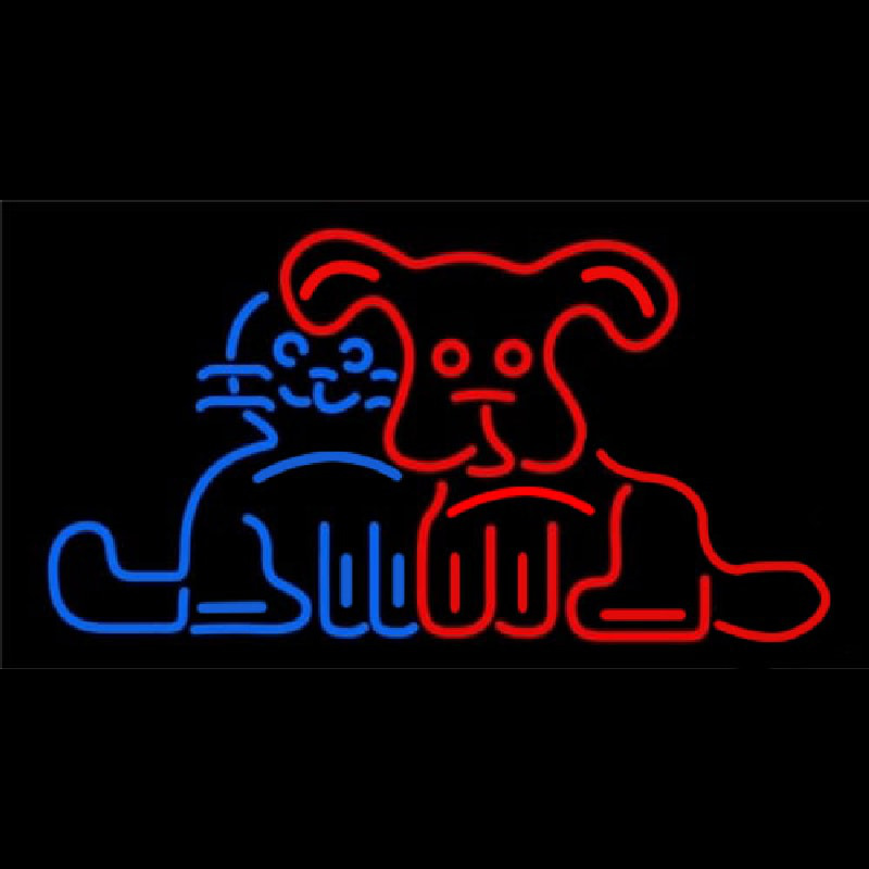 Dog Cat Logo Neonskylt