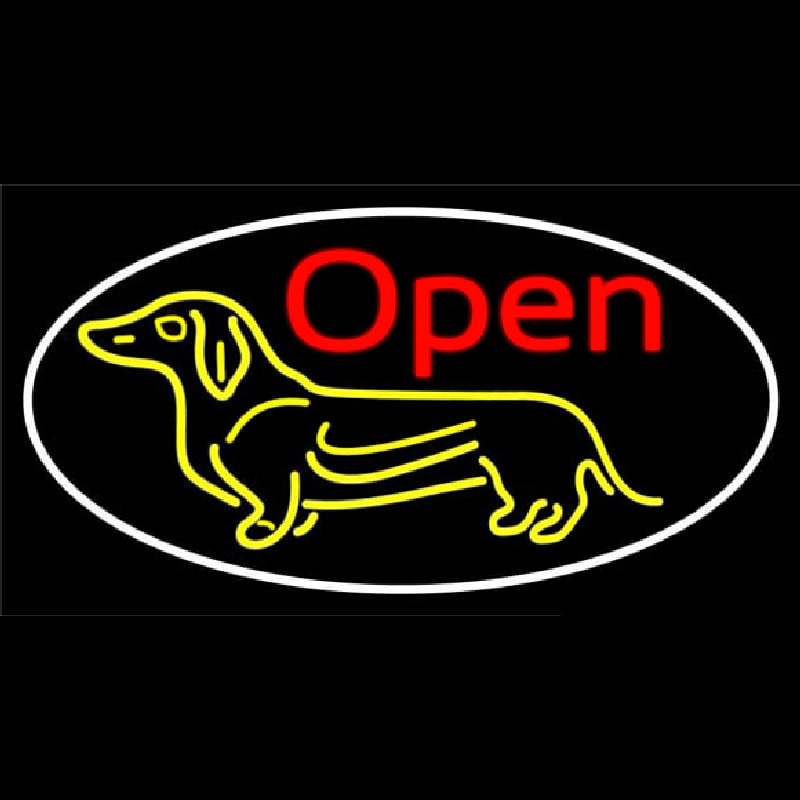 Dog Flashing Open 1 Neonskylt