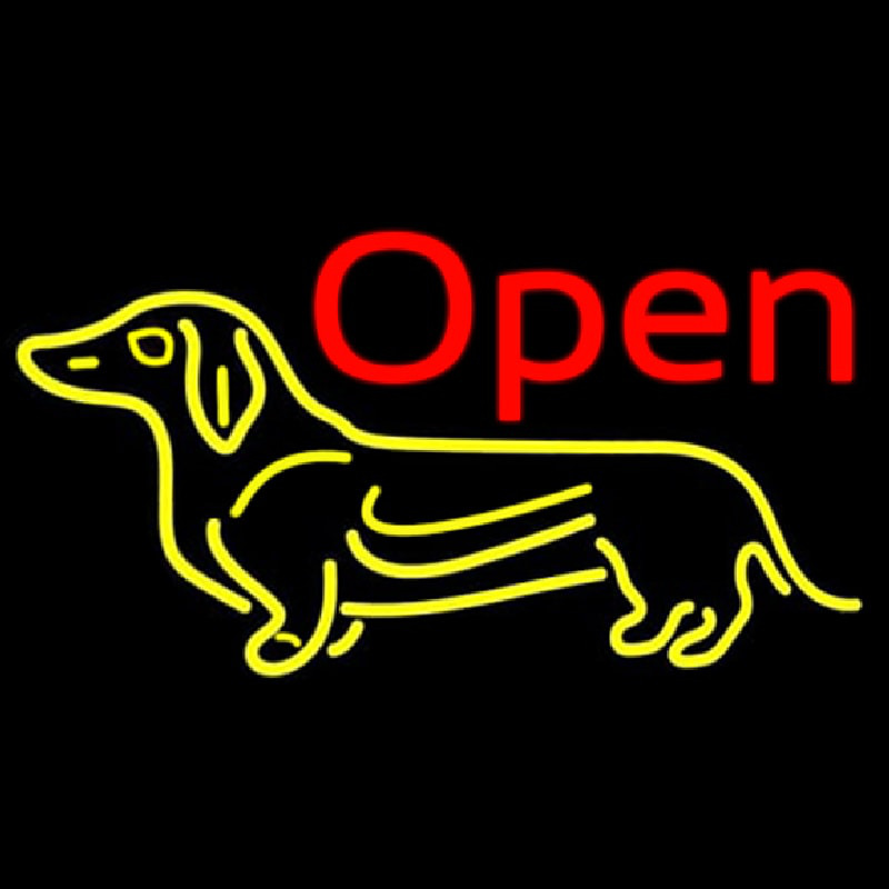 Dog Flashing Open 2 Neonskylt