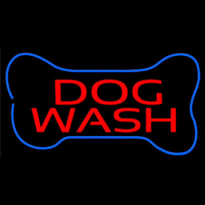 Dog Wash With Bone Neonskylt