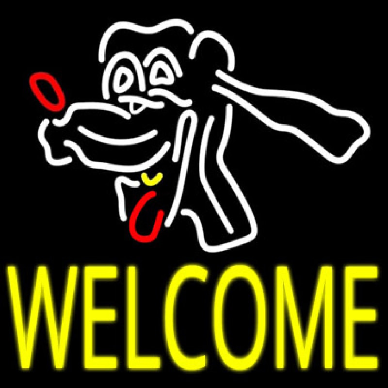 Dog Welcome Neonskylt