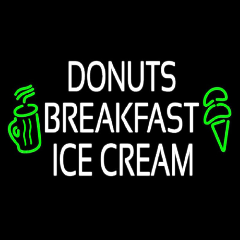 Donuts Breakfast Ice Cream Neonskylt