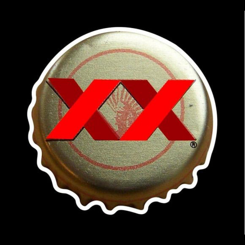 Dos Equis Amber Me ico Bottle Cap Beer Sign Neonskylt