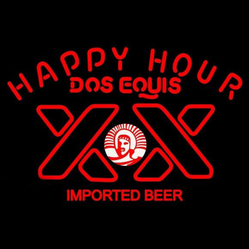 Dos Equis Beer Happy Hour Beer Sign Neonskylt