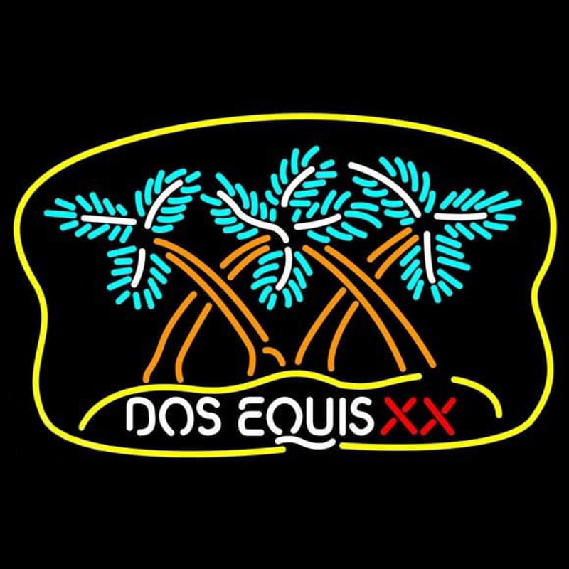 Dos Equis X  Plam Tree Beer Sign Neonskylt