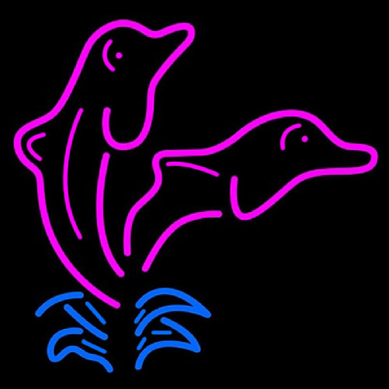 Double Dolphin Neonskylt