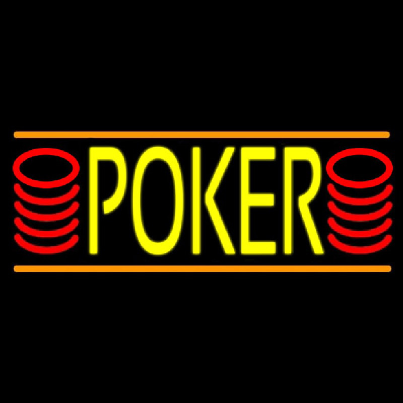 Double Storke Poker 6 Neonskylt