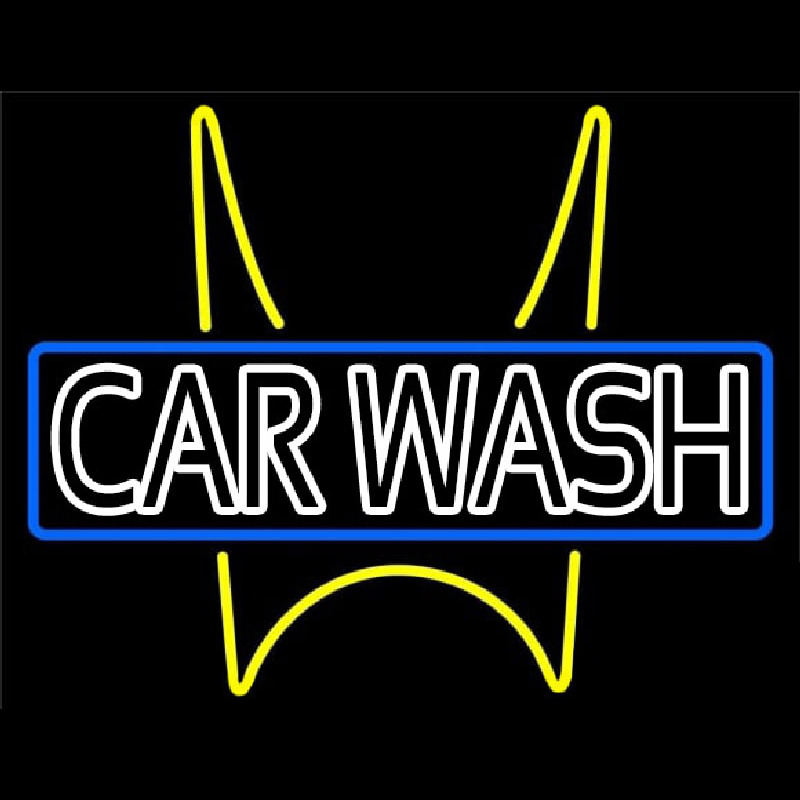 Double Stroke Car Wash Block Neonskylt