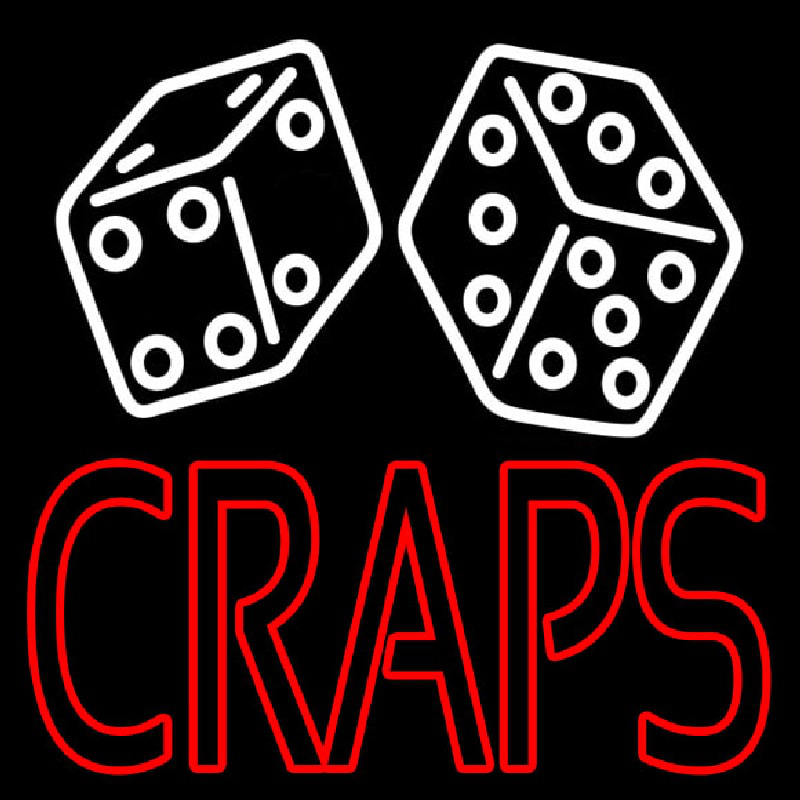 Double Stroke Craps With Dise 2 Neonskylt