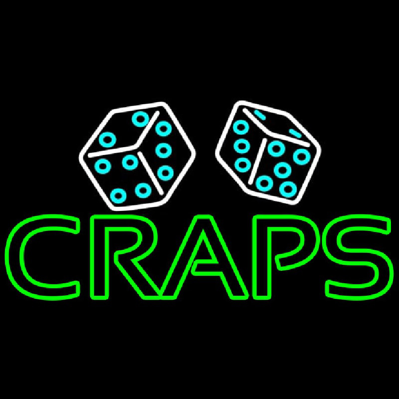 Double Stroke Craps With Dise Neonskylt